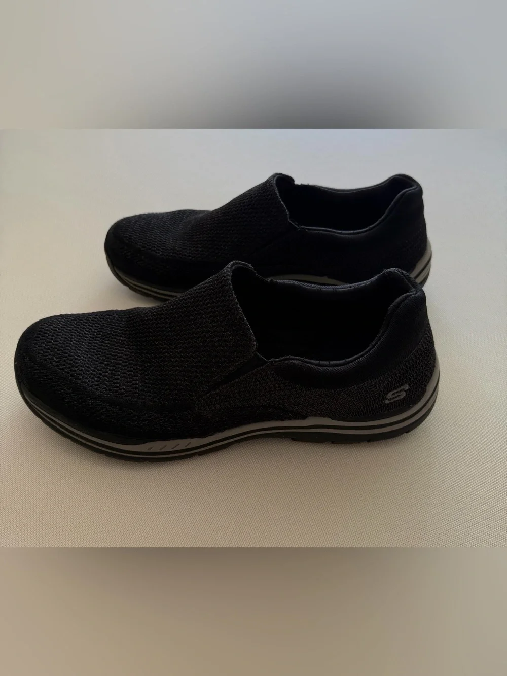 Skechers Men's Black Slip-On Knit Casual Loafers